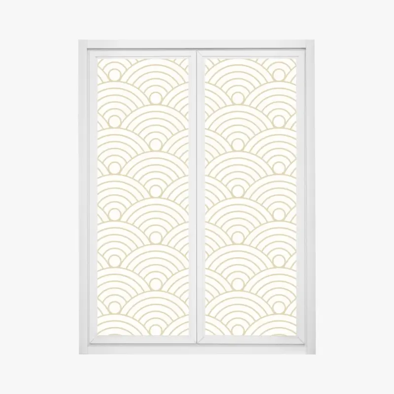 Fensteraufkleber goldenes seigaiha wellenmuster