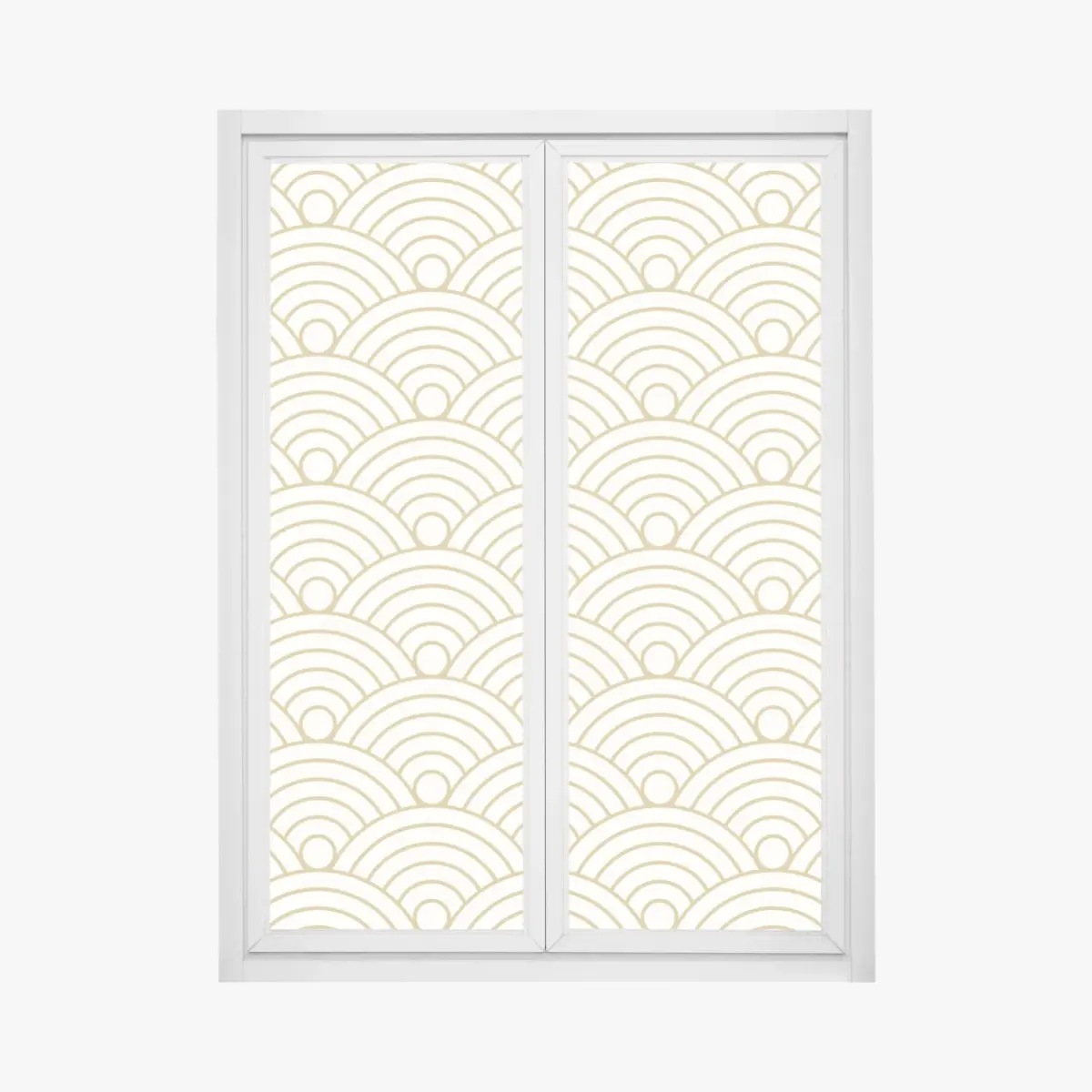 Fensteraufkleber goldenes seigaiha wellenmuster – Pixers®