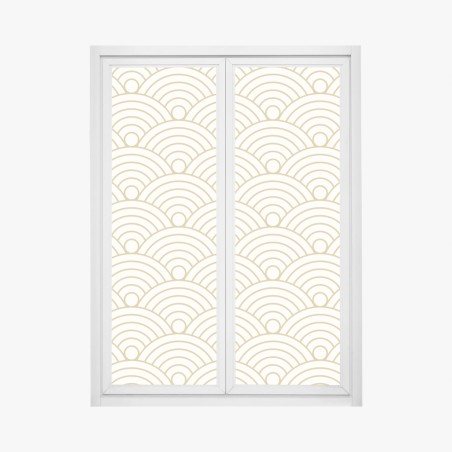 Fensteraufkleber goldenes seigaiha wellenmuster – Pixers®