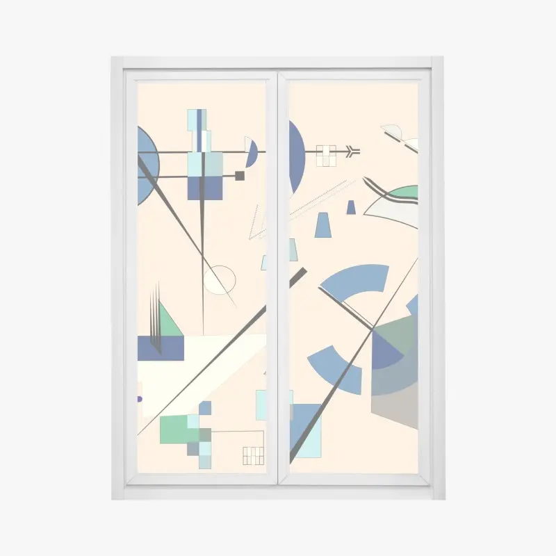Fensteraufkleber geometrische pastellkomposition