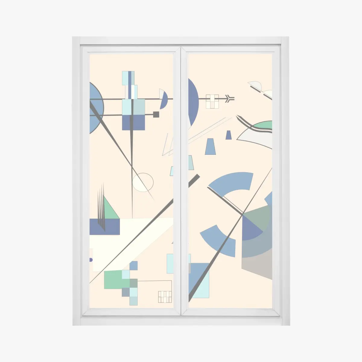 Fensteraufkleber geometrische pastellkomposition – Pixers®