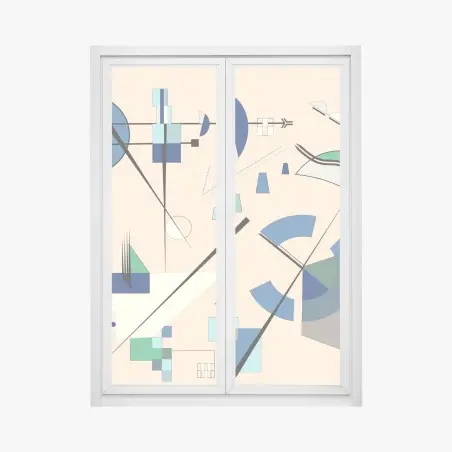 Fensteraufkleber geometrische pastellkomposition – Pixers®