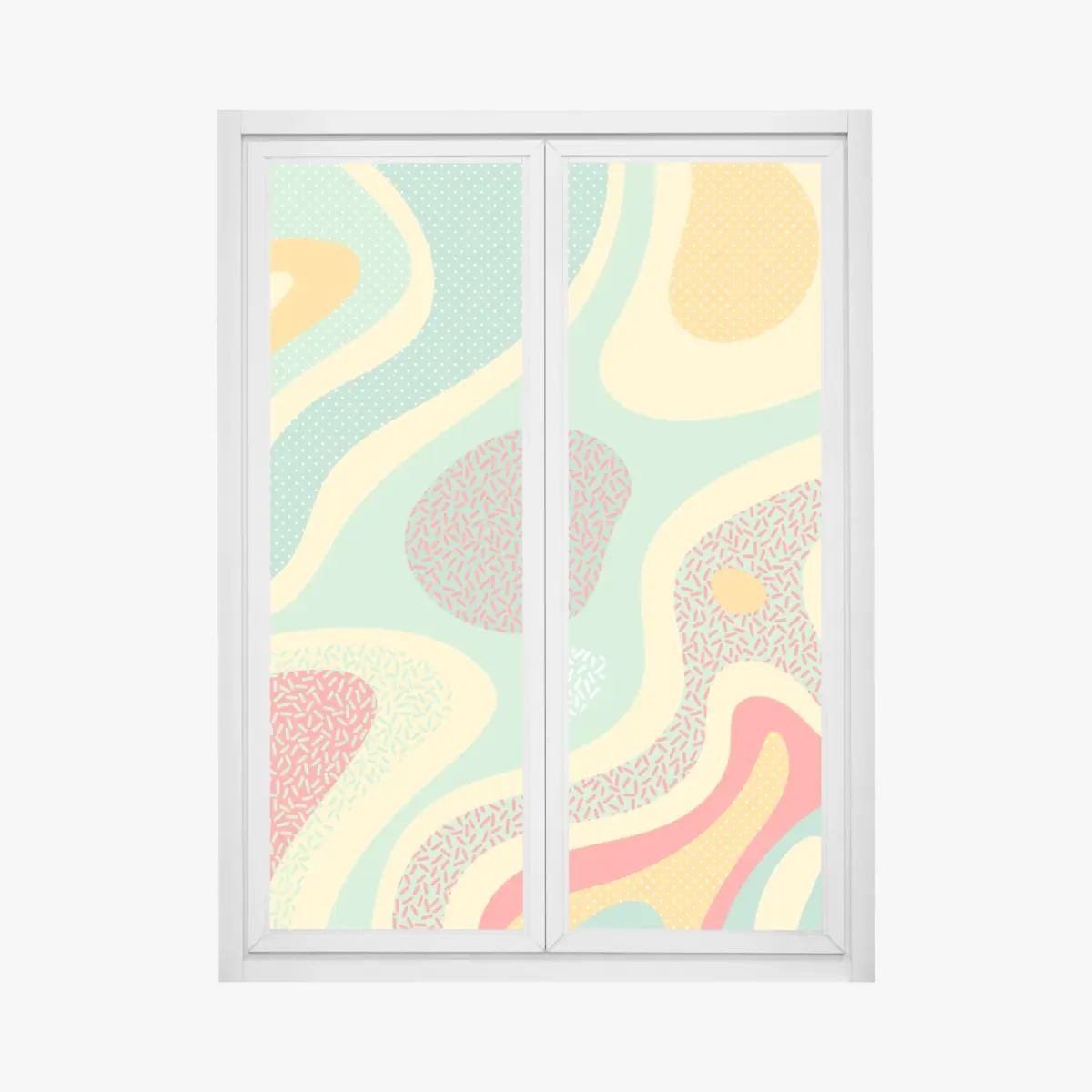 Fensteraufkleber pastelliges organisches abstraktes muster – Pixers®