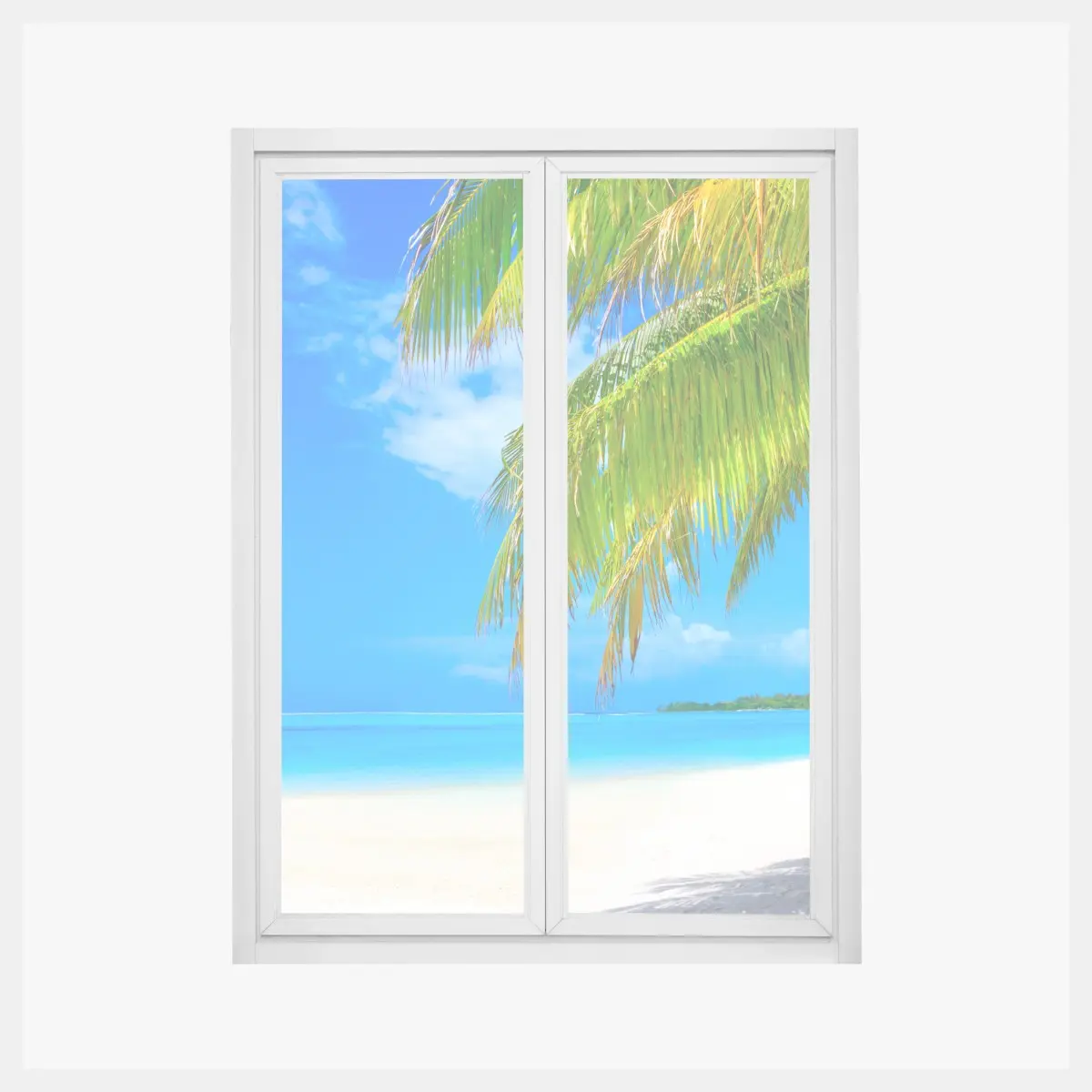 Fensteraufkleber tropischer türkisstrand – Pixers®