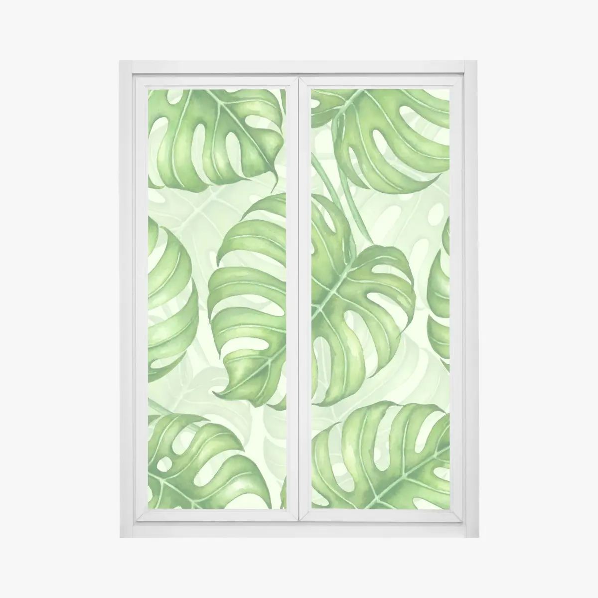 Fensteraufkleber aquarell monstera blättermuster – Pixers®