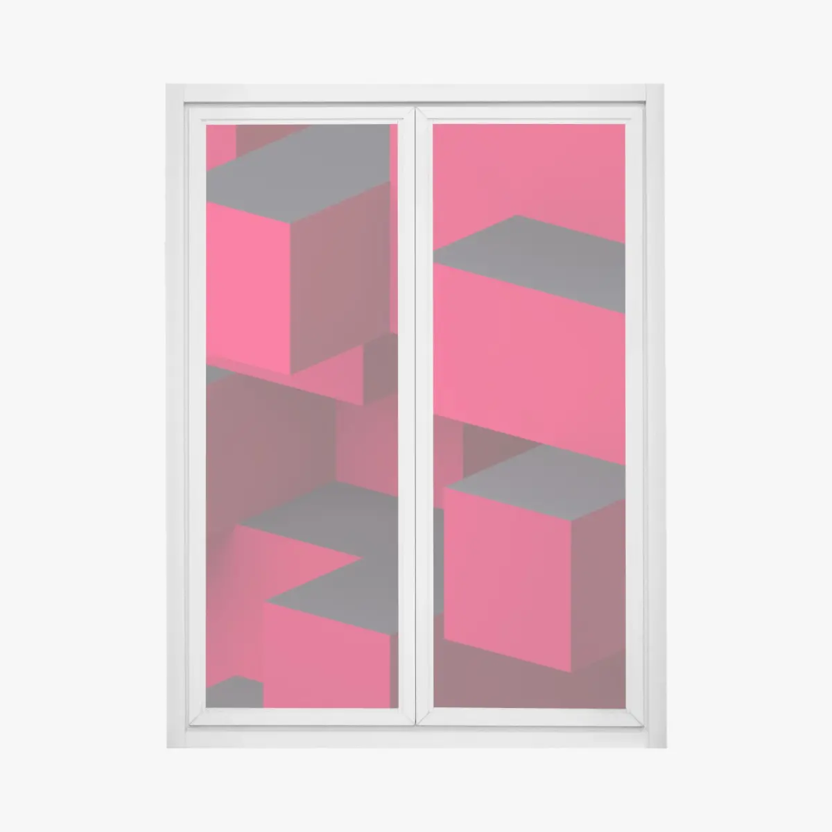 Fensteraufkleber kräftige rote geometrische blöcke – Pixers®
