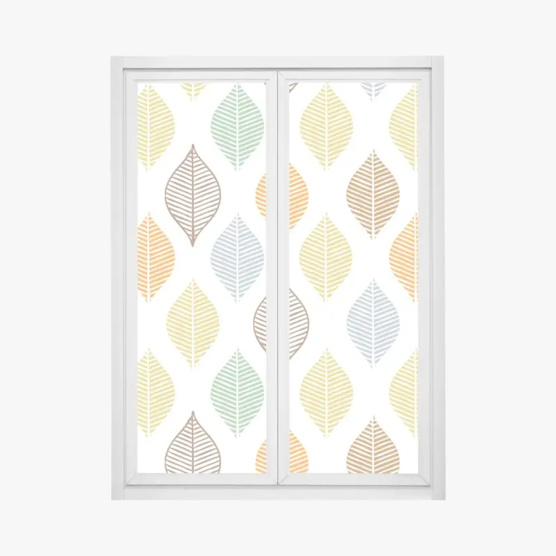 Fensteraufkleber pastelliges blättermuster für die wand