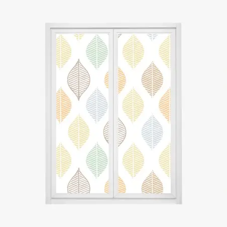 Fensteraufkleber pastelliges blättermuster für die wand – Pixers®