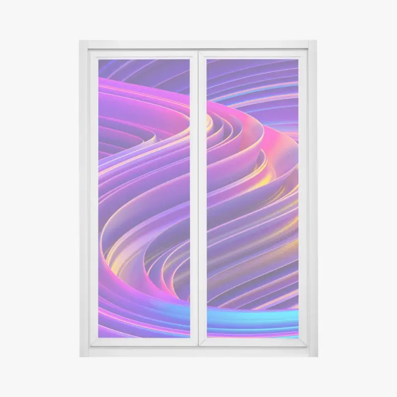 Fensteraufkleber leuchtender lila 3d bandwirbel