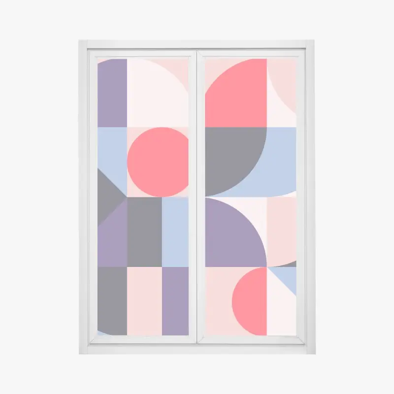Fensteraufkleber geometrische pastellkomposition
