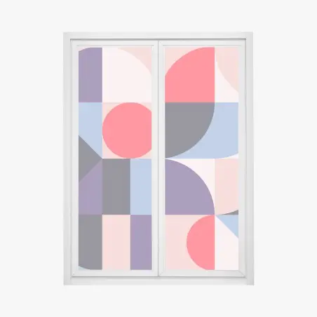 Fensteraufkleber geometrische pastellkomposition – Pixers®