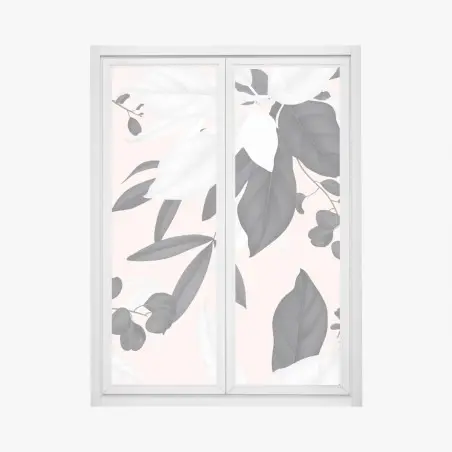 Fensteraufkleber zarte pastell botanische blätter – Pixers®