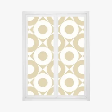 Fensteraufkleber goldenes geometrisches kreismuster – Pixers®