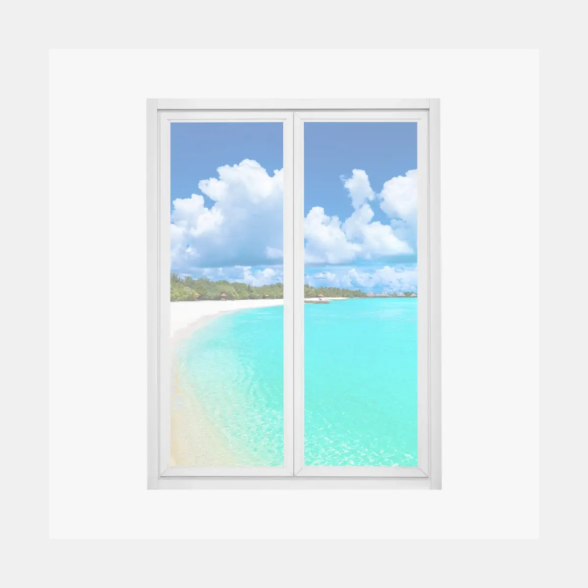 Fensteraufkleber Malediven türkisstrand panorama – Pixers®