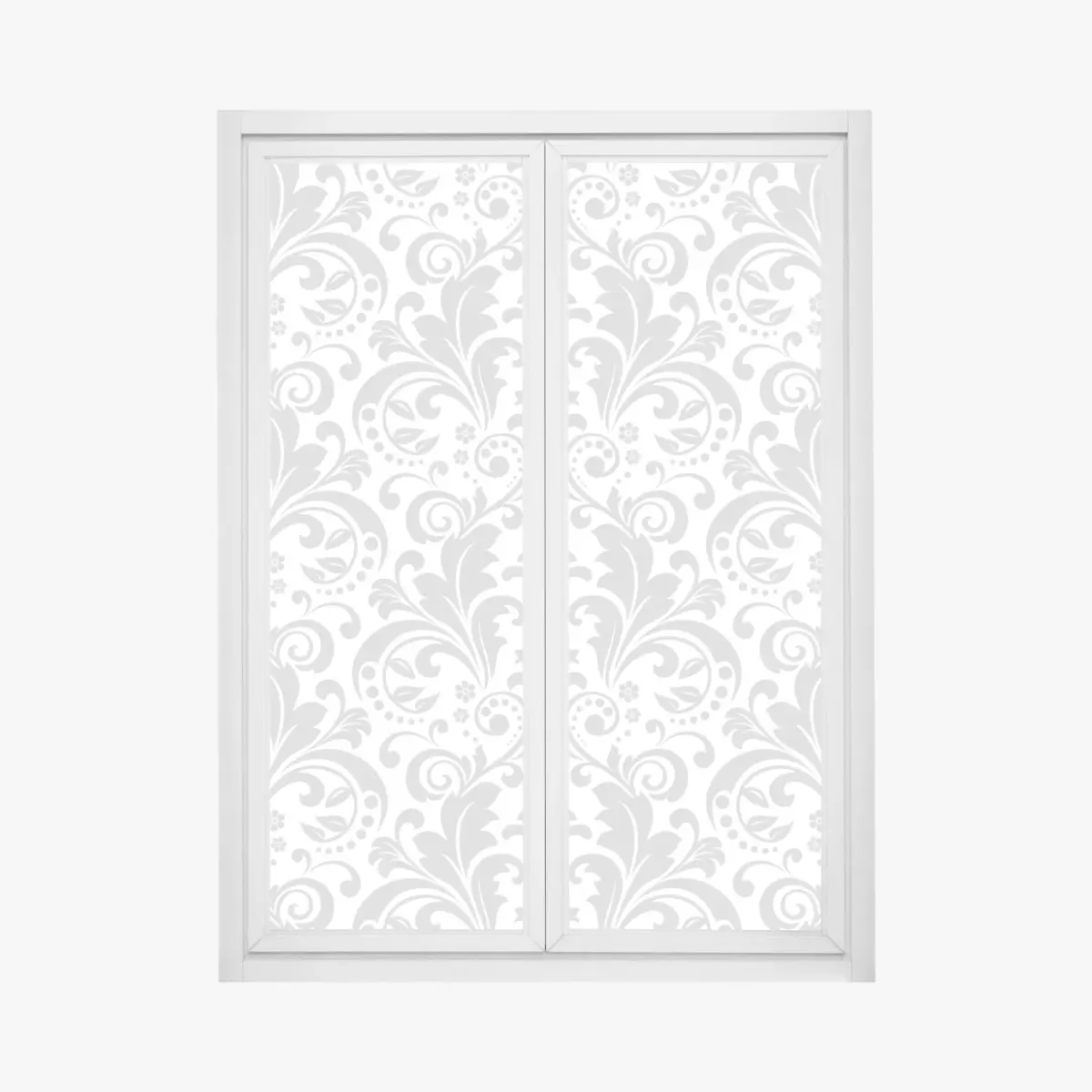 Fensteraufkleber elegantes graues damastmuster – Pixers®