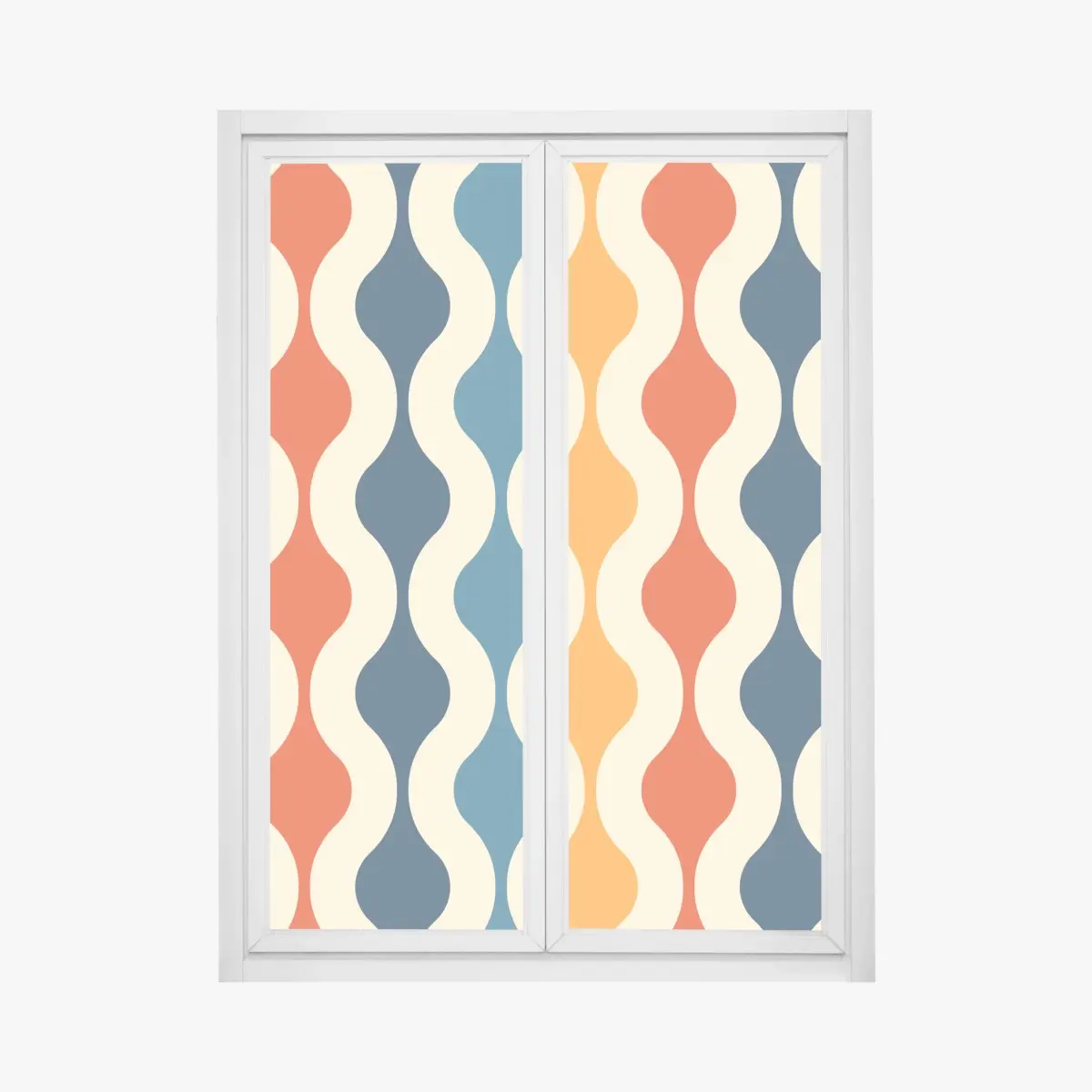 Fensteraufkleber retro welliges mid-century muster – Pixers®