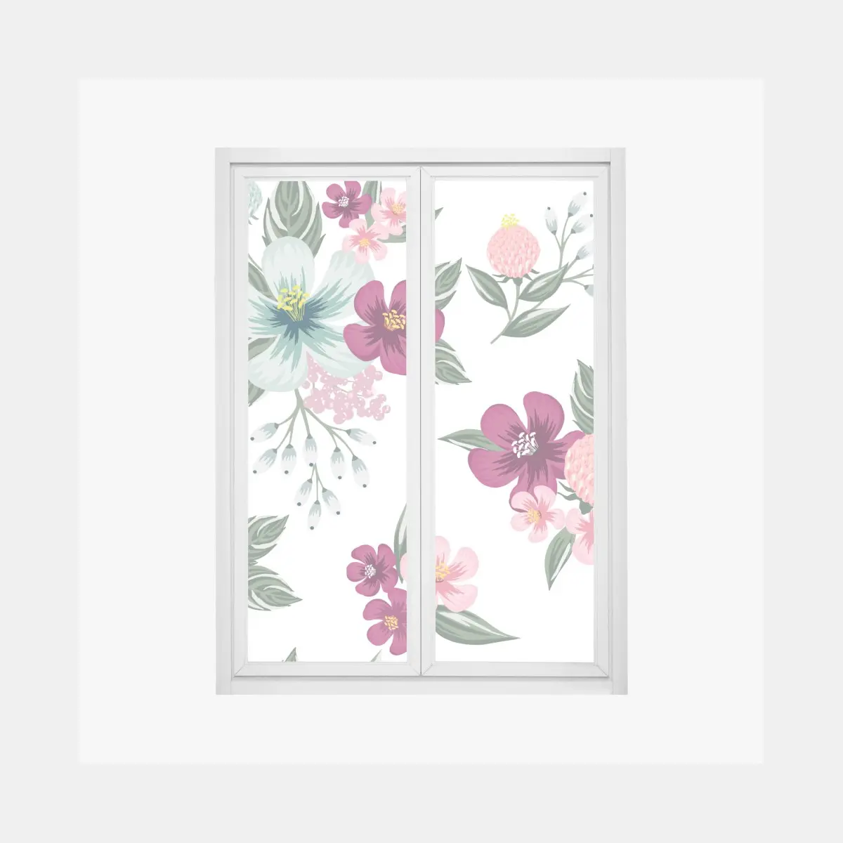 Fensteraufkleber pastell blumenmuster – Pixers®