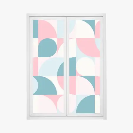 Fensteraufkleber pastell geometrische mosaik – Pixers®