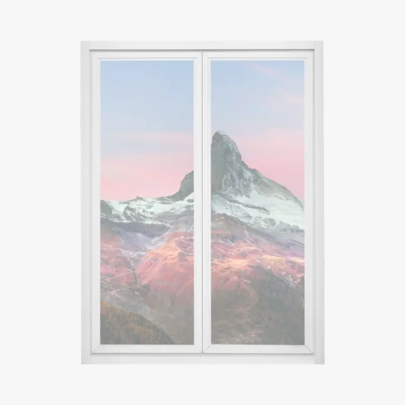 Fensteraufkleber herbstliche panoramaaufnahme des Matterhorns bei sonnenuntergang