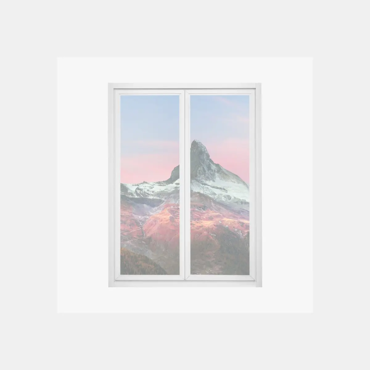 Fensteraufkleber herbstliche panoramaaufnahme des Matterhorns bei sonnenuntergang – Pixers®