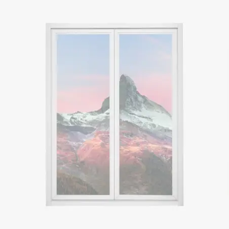 Fensteraufkleber herbstliche panoramaaufnahme des Matterhorns bei sonnenuntergang – Pixers®