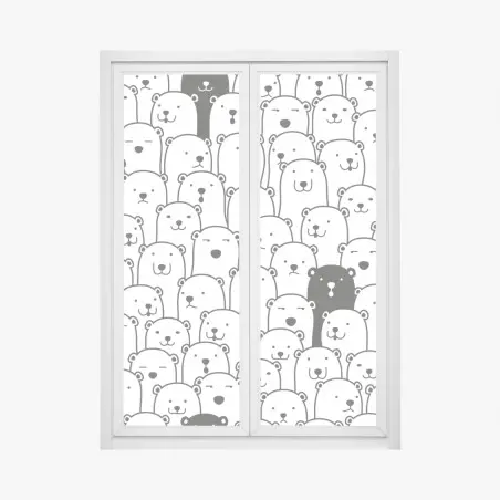 Fensteraufkleber niedliches muster mit bären – Pixers®