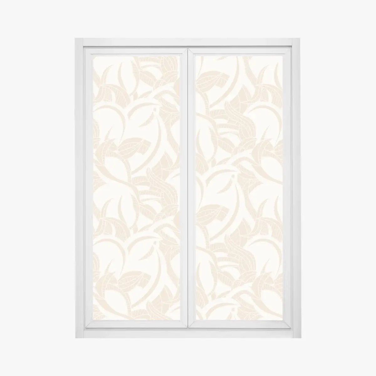 Fensteraufkleber beiges blattmuster im botanischen stil – Pixers®