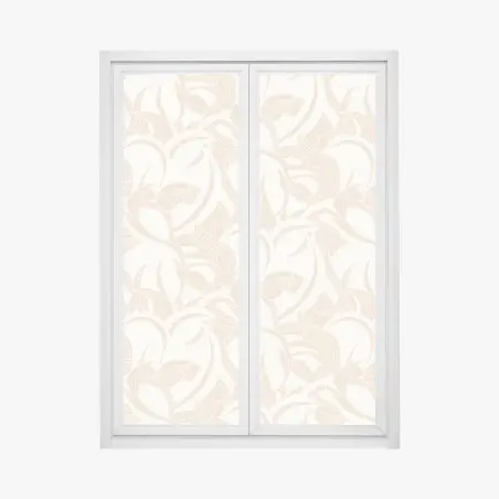 Fensteraufkleber beiges blattmuster im botanischen stil – Pixers®