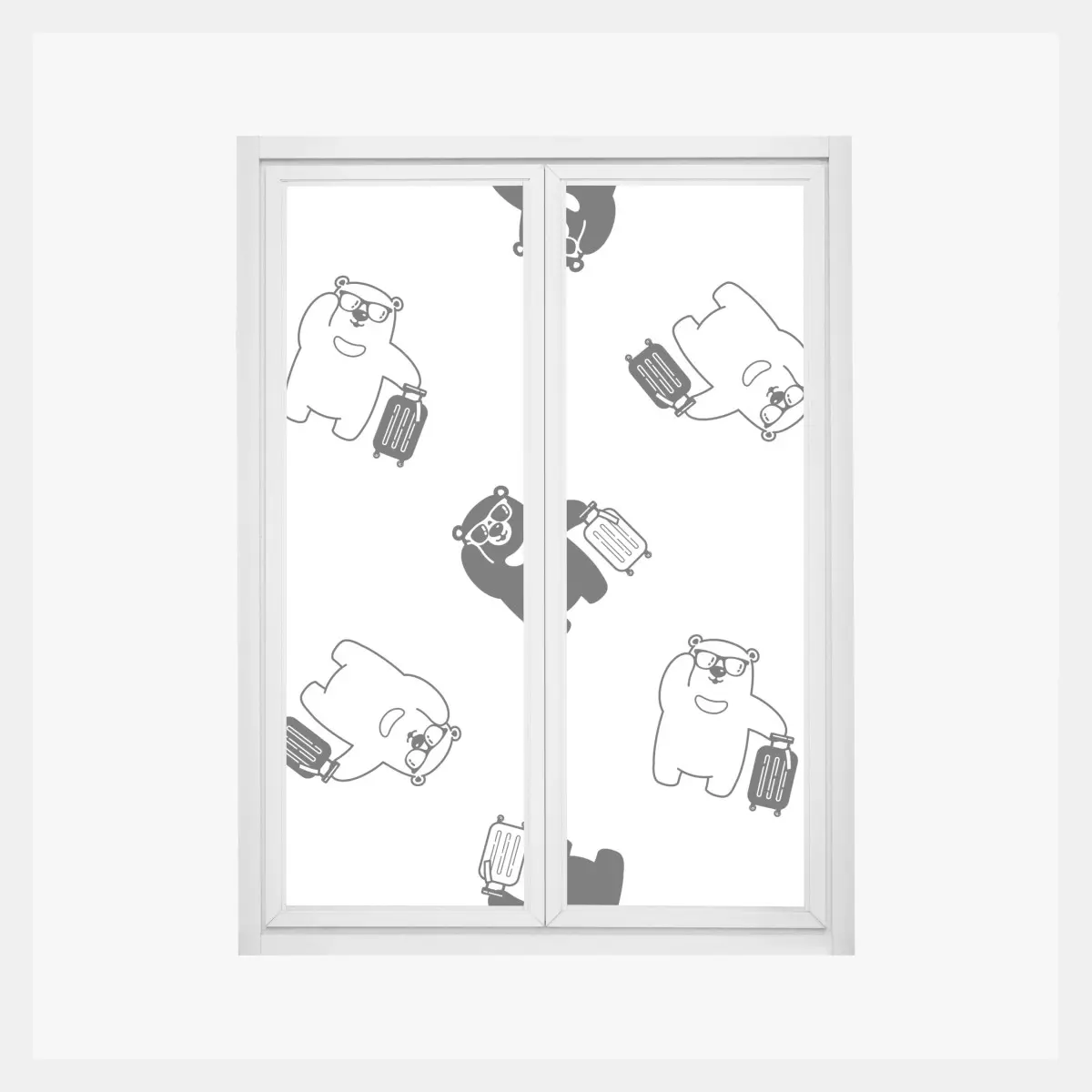Fensteraufkleber reisende bären muster – Pixers®