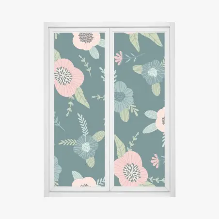 Fensteraufkleber pastelliges botanisches blumenmuster – Pixers®
