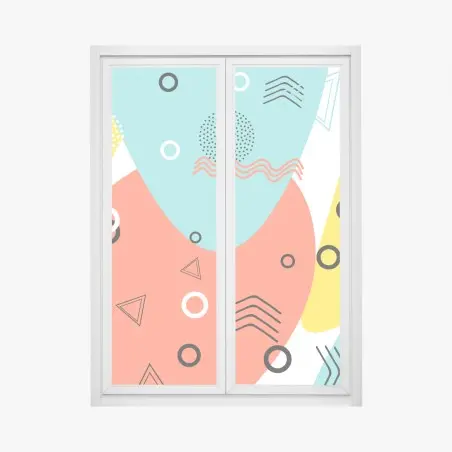 Fensteraufkleber farbenfrohes geometrisches muster – Pixers®