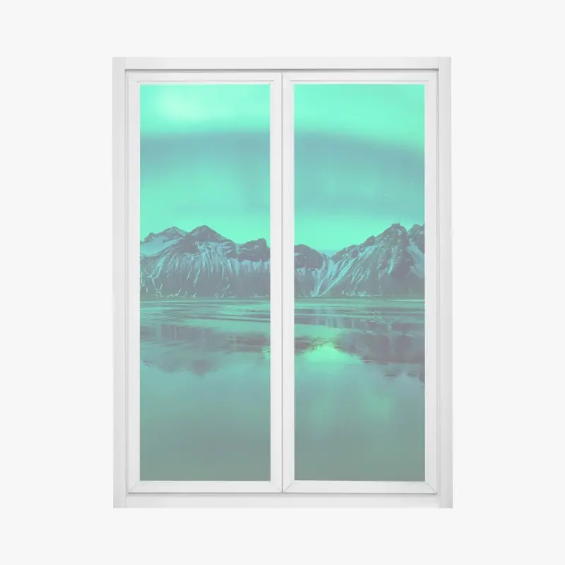 Fensteraufkleber nordlicht über Vestrahorn, Stokksnes