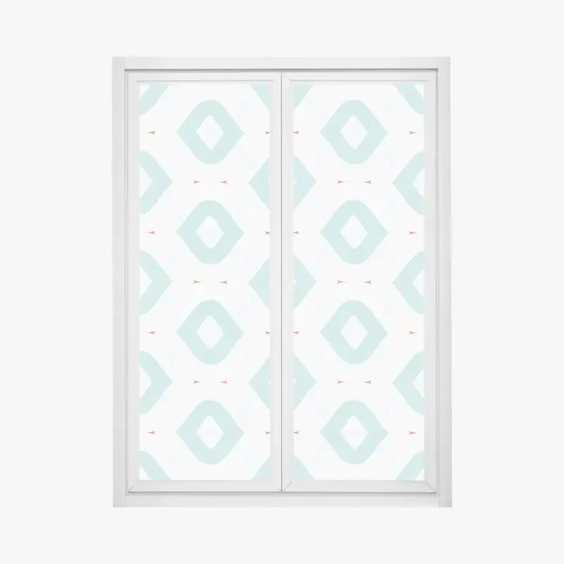 Fensteraufkleber türkis geometrisches rautenmuster