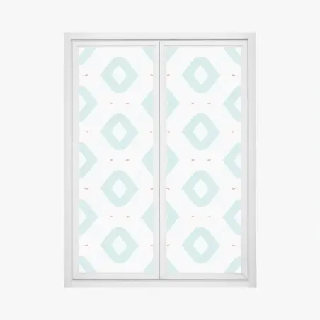 Fensteraufkleber türkis geometrisches rautenmuster – Pixers®