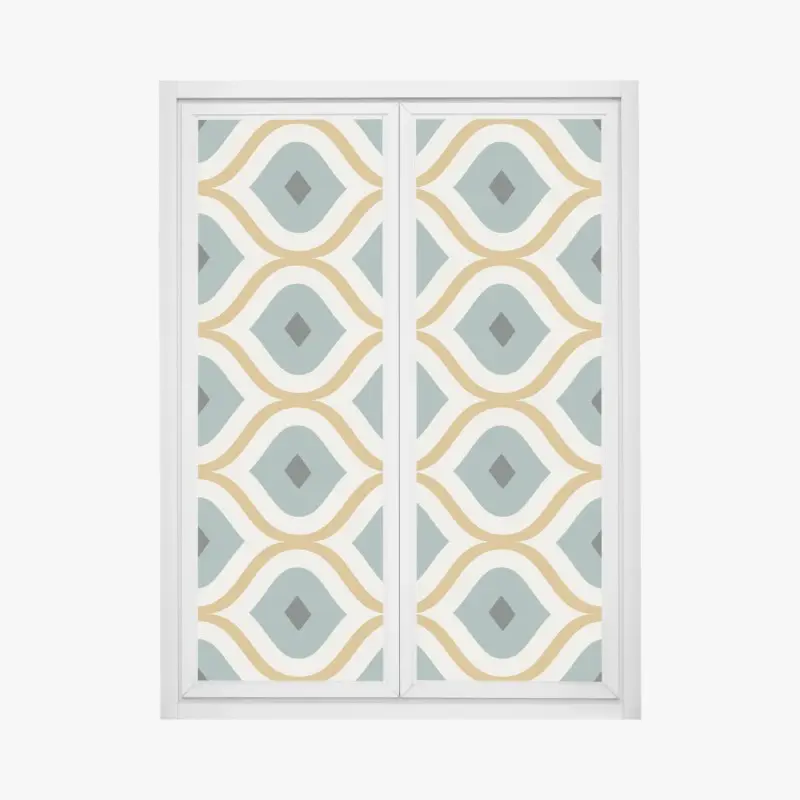 Fensteraufkleber türkis-goldenes geometrisches ornament