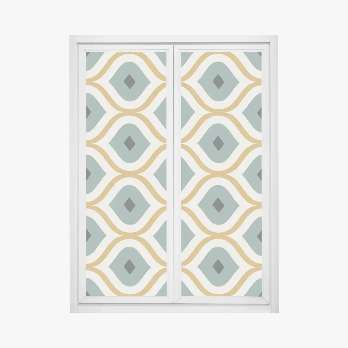 Fensteraufkleber türkis-goldenes geometrisches ornament – Pixers®
