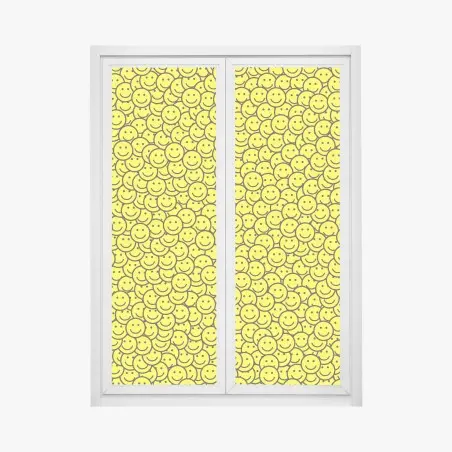 Fensteraufkleber fröhliches smiley muster – Pixers®