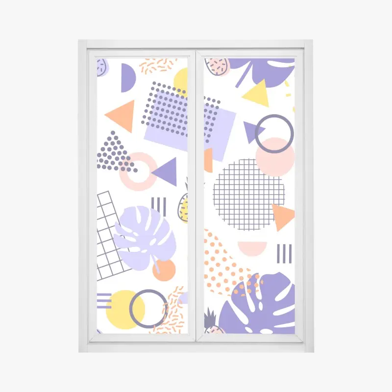 Fensteraufkleber verspieltes tropisches geometrisches muster