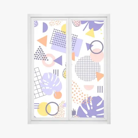 Fensteraufkleber verspieltes tropisches geometrisches muster – Pixers®