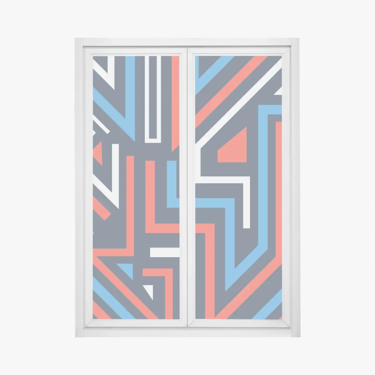Fensteraufkleber fette geometrische linien – Pixers®
