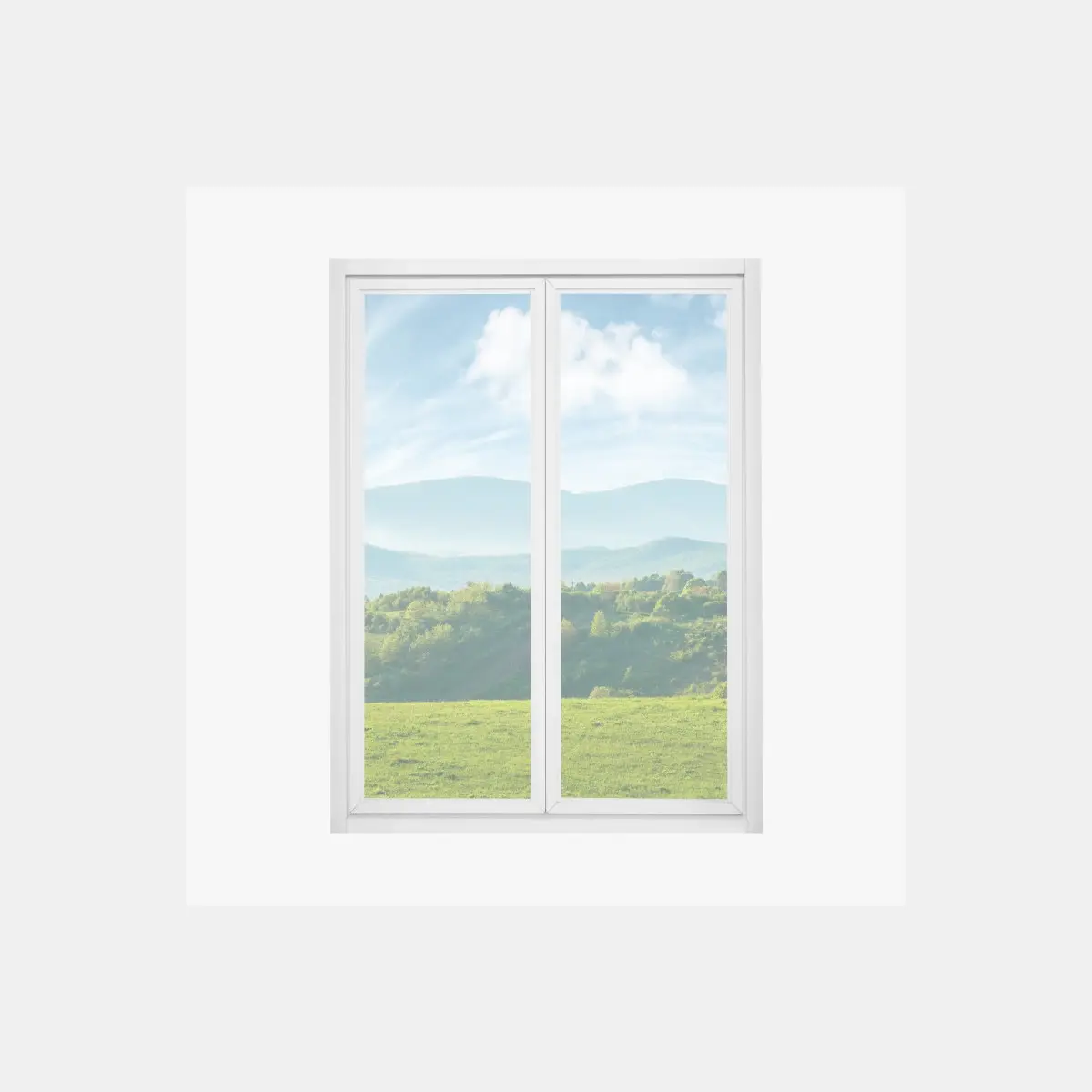 Fensteraufkleber frühlingspanorama rumänische berge – Pixers®