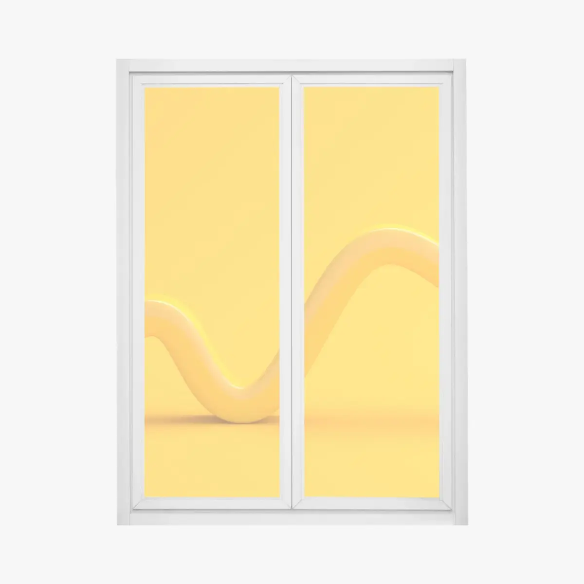 Fensteraufkleber sonnige gelbe 3d-abstrakte kurve – Pixers®
