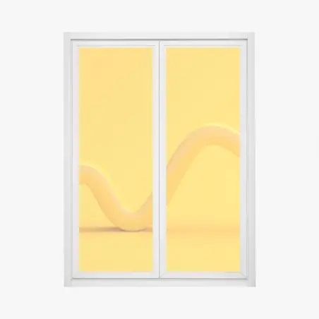 Fensteraufkleber sonnige gelbe 3d-abstrakte kurve – Pixers®