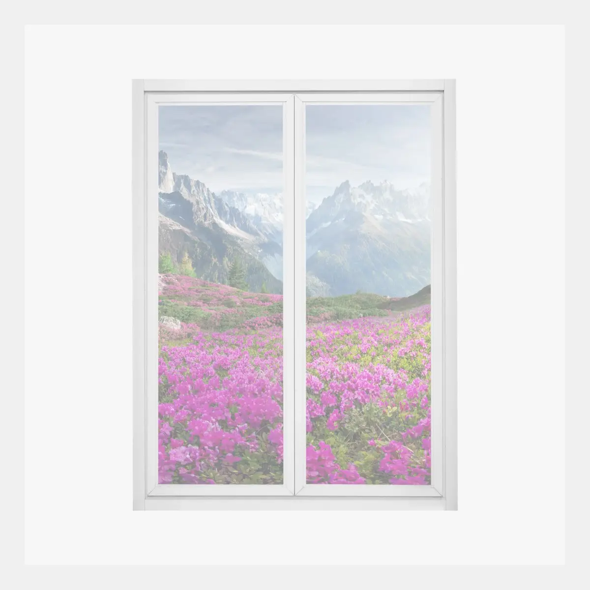 Fensteraufkleber alpine rhododendronwiese bei Mont Blanc – Pixers®
