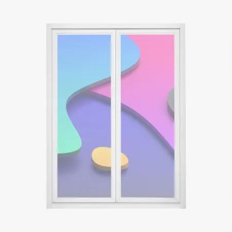 Fensteraufkleber lebhafte abstrakte 3d-kurven – Pixers®