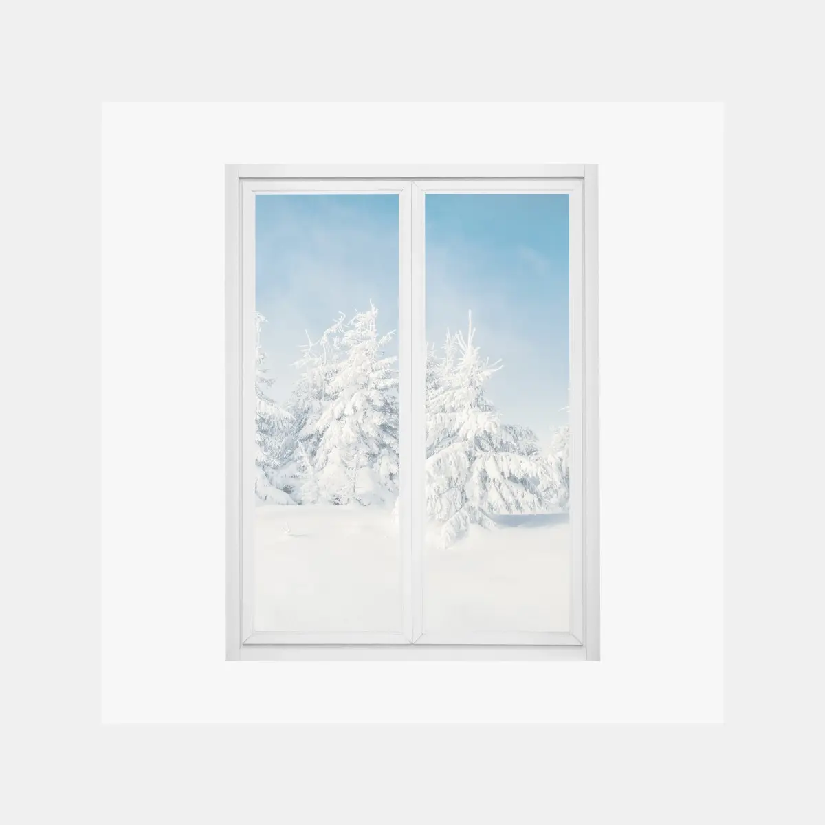 Fensteraufkleber panorama verschneiten waldes – Pixers®