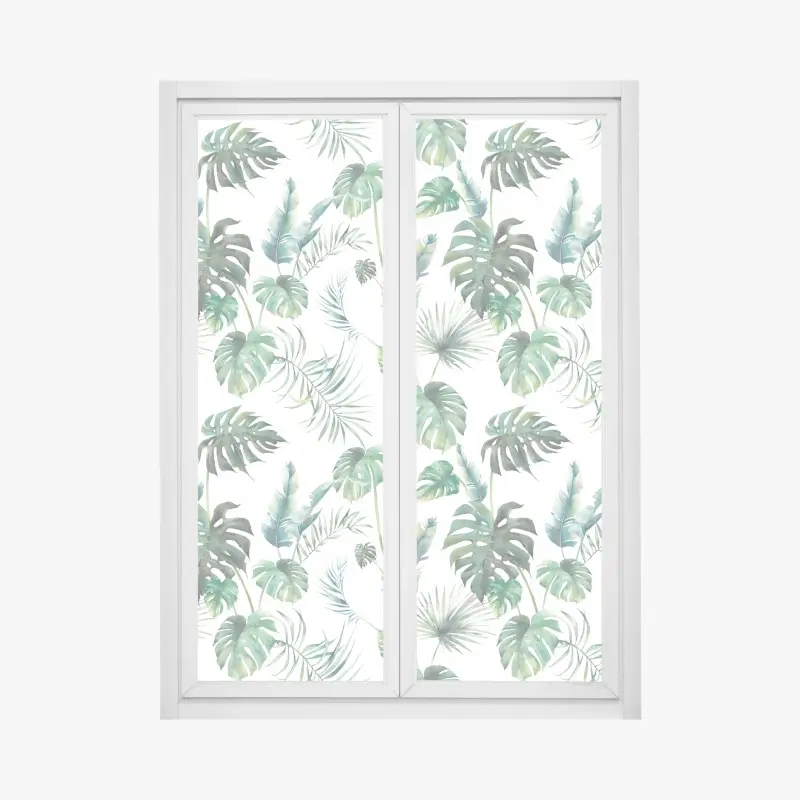 Fensteraufkleber aquarell tropische blätter muster
