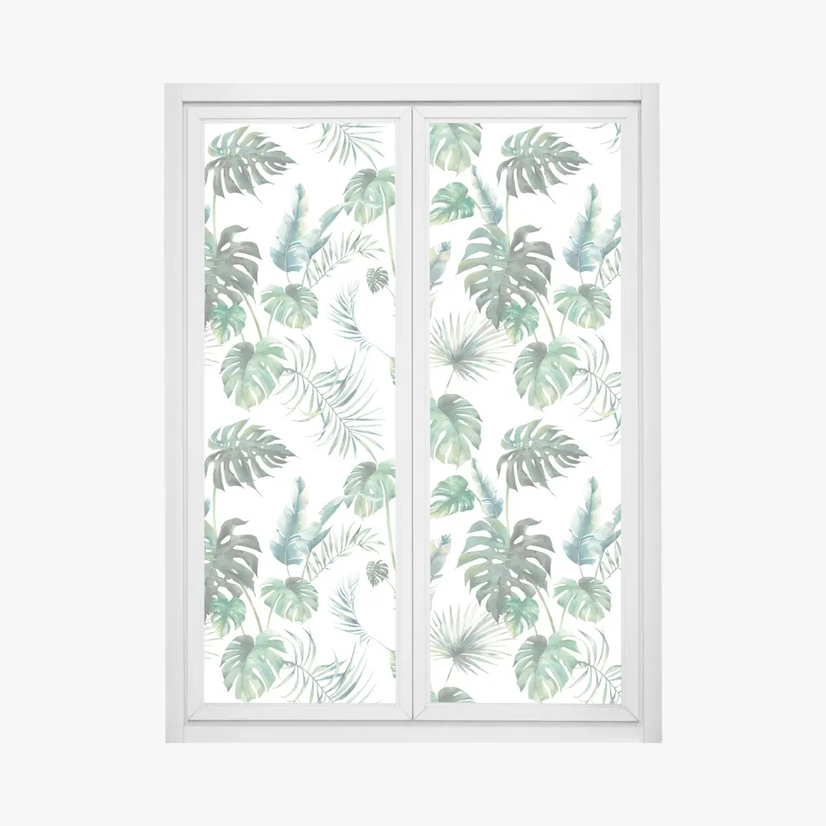 Fensteraufkleber aquarell tropische blätter muster – Pixers®