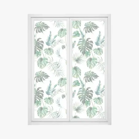Fensteraufkleber aquarell tropische blätter muster – Pixers®