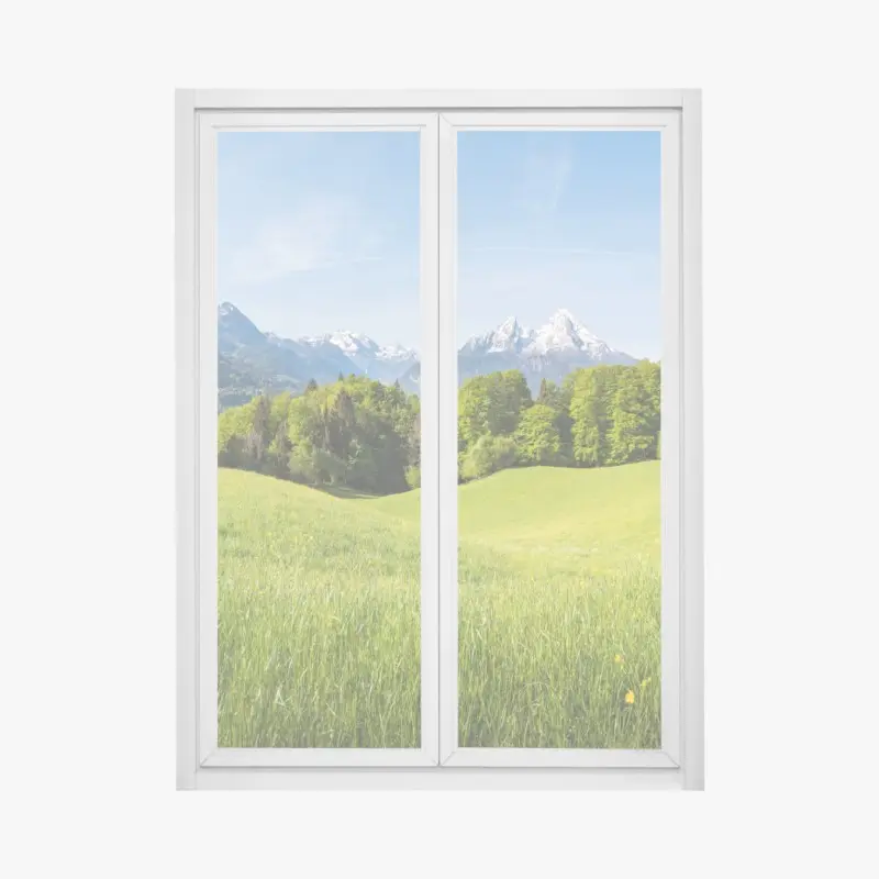 Fensteraufkleber ruhiges alpines wiesenpanorama